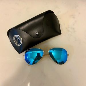 Ray Ban Flash Aviator Sunglasses Blue